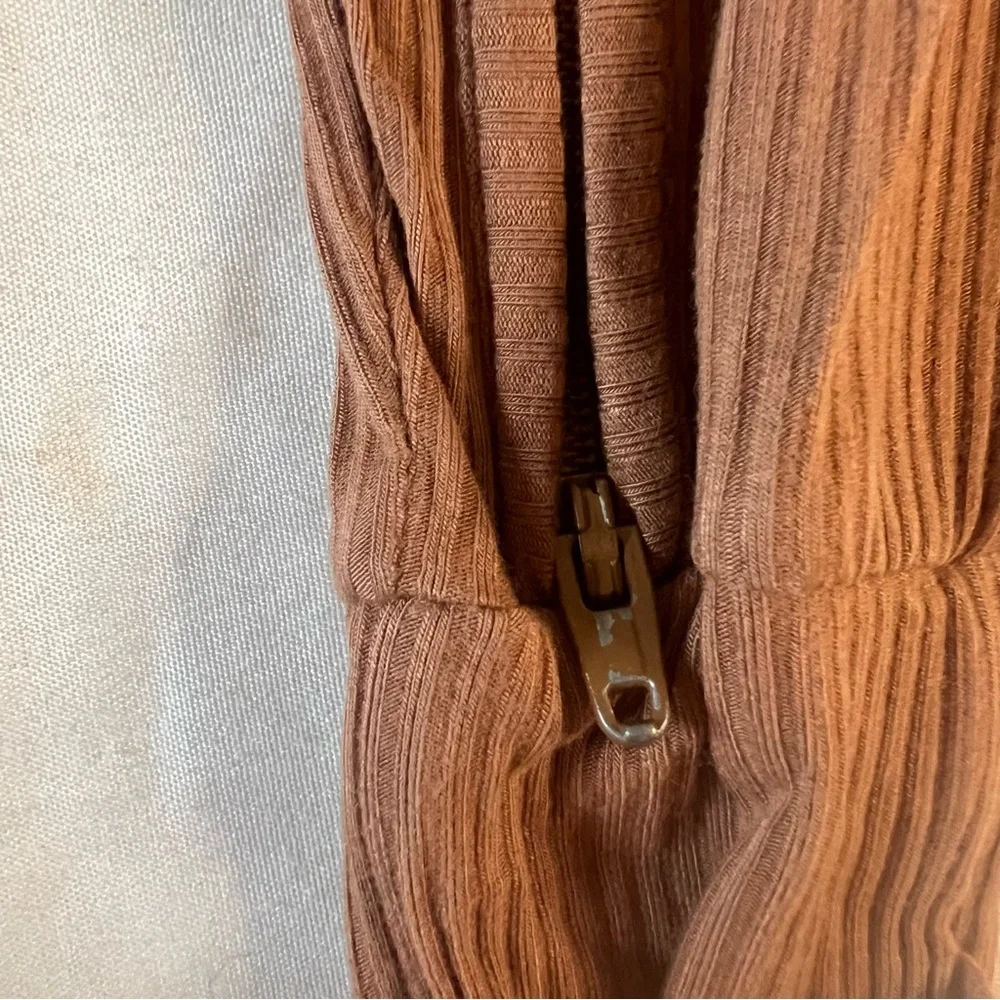 Little Sleepies Ribbed Brown Footed One-Piece